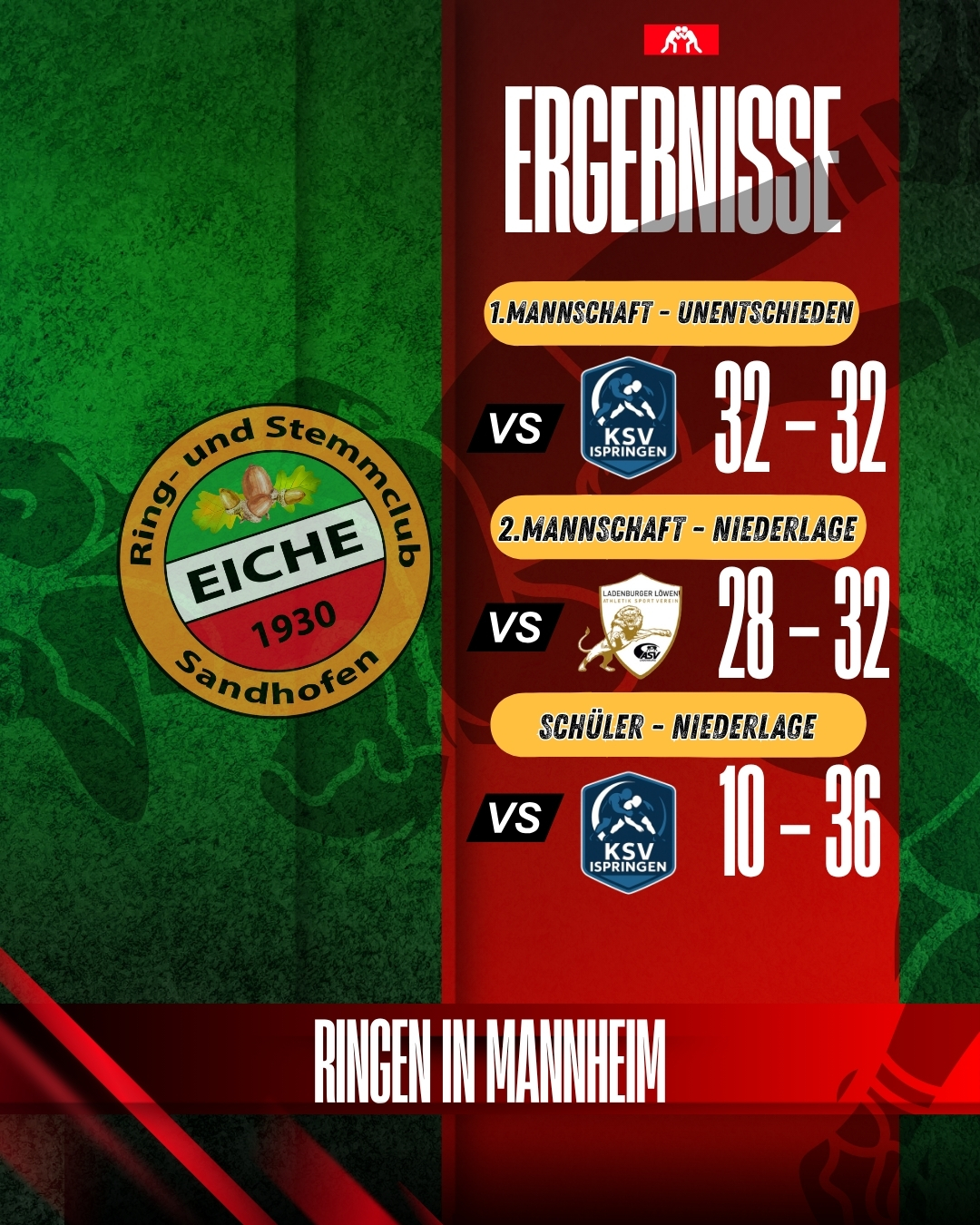 Spitzenduell der Landesliga Gruppe 2 endet unentschieden – RSC Eiche Sandhofen verteidigt Tabellenführung!